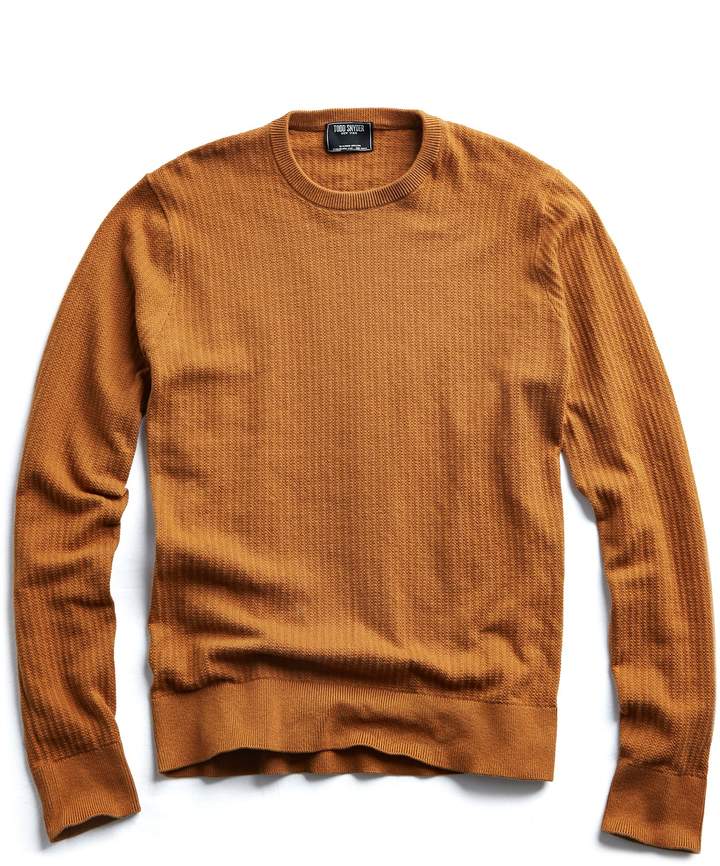 COTTON CREW NECK IN MUSTARD