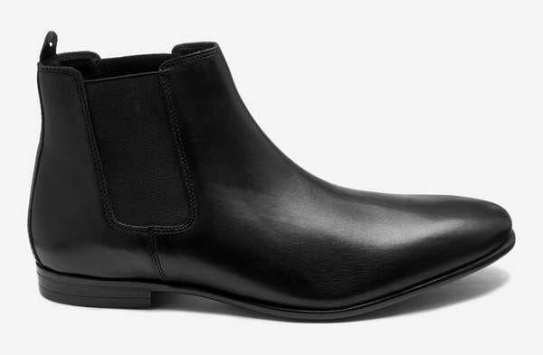 Mens Next Black Leather Chelsea Boots - Black