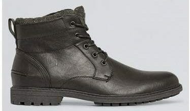 Burton Mens Leather Look Worker Boots